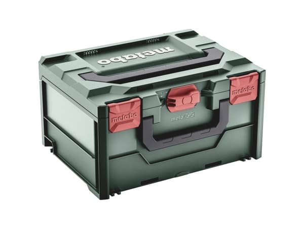 Metabo 626887000, Työkalulaatikko, kova, Akryylinitriilibutadieenistyreeni (ABS), Vihreä, Punainen, 18,3 L, 125 kg, 396 mm