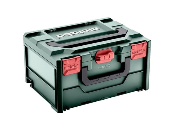Metabo 626887000, Työkalulaatikko, kova, Akryylinitriilibutadieenistyreeni (ABS), Vihreä, Punainen, 18,3 L, 125 kg, 396 mm