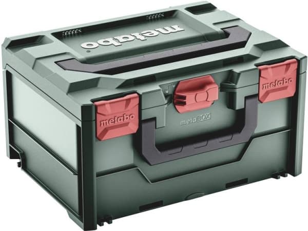 Metabo 626887000, Työkalulaatikko, kova, Akryylinitriilibutadieenistyreeni (ABS), Vihreä, Punainen, 18,3 L, 125 kg, 396 mm