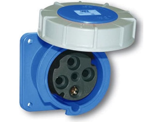 PCE Panel socket 63A 3P 230V 100 x 100 blue IP67 POWER TWIST (333-6)