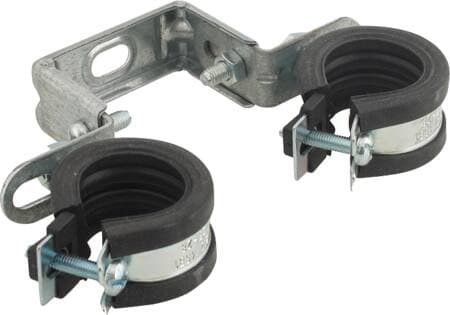 Walraven Duplo KSB1 25-28mm - Elforzinket dobbelt rørbøjle med EPDM