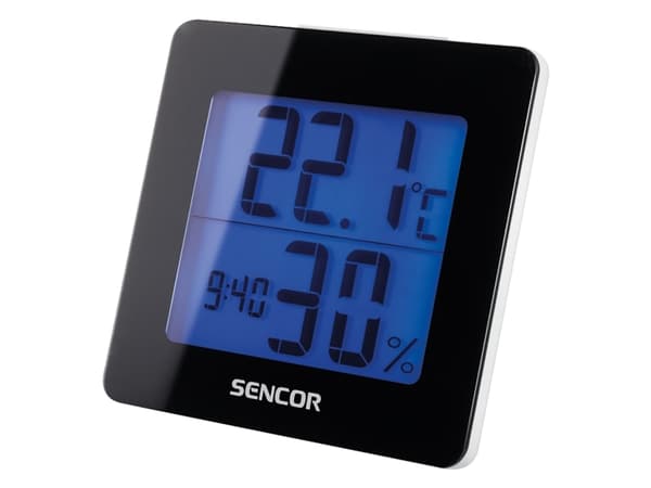 Sencor SWS 1500 B, Musta, Kosteusmittari sisäkäyttöön, Lämpömittari sisäkäyttöön, Kosteusmittari, Lämpömittari, 0 - 50 °C, LCD, Akku