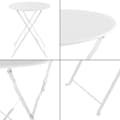 Miniatyrbild 5 av 7: [en.casa] Bistroset Caprile-caféset-bord och 2 stolar-Ø bord: 60 cm-stål-vit-hopfällbar