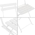 Miniatyrbild 6 av 7: [en.casa] Bistroset Caprile-caféset-bord och 2 stolar-Ø bord: 60 cm-stål-vit-hopfällbar