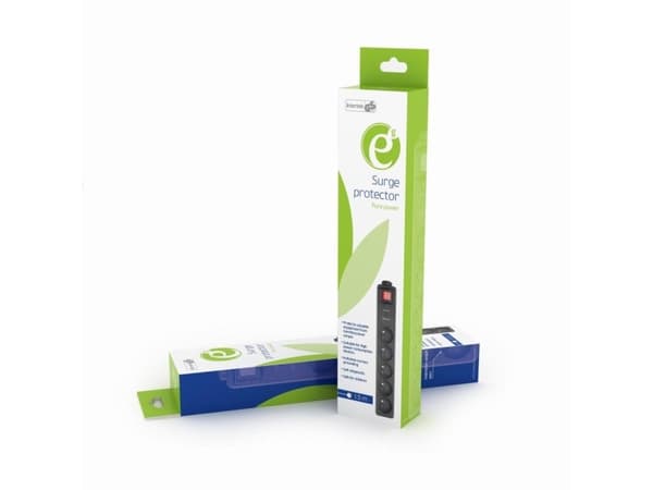 Gembird SPF5-C-10 överspänningsskydd Svart 5 växelströmsuttag 250 V 3 m