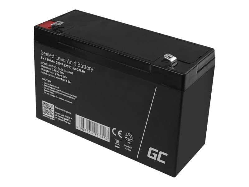 Green Cell - Alarm system battery - Bly-syra - 15 Ah