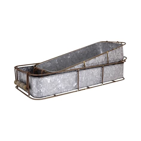 Bricklåda m. Två Handtag Liten Zink/Rost