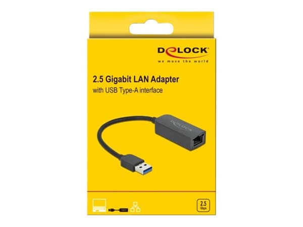 Delock - Verkkosovitin - USB 3.2 Gen 1 - 2.5GBase-T - musta