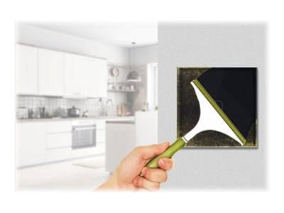 Maclean MCE701B touch light switch single, glass, black with square button, dimensions 86x86mm, with button illumination