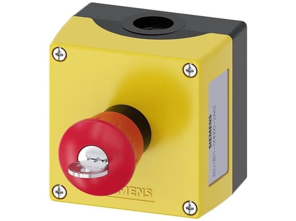 Siemens 3SU18010NN002AA2 3SU1801-0NN00-2AA2 Kotelo maanalaiseen kiinnitykseen 1 painike Punainen Avainavain 1 kpl
