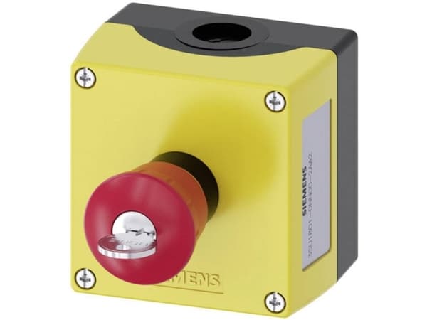 Siemens 3SU18010NN002AA2 3SU1801-0NN00-2AA2 Kotelo maanalaiseen kiinnitykseen 1 painike Punainen Avainavain 1 kpl