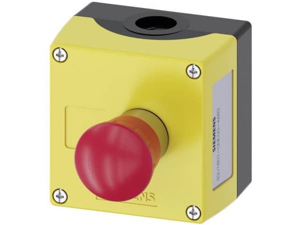 Siemens 3SU1801-0NE00-4AB2 Skåp För montering i marken, Med platta 1 knapp Röd, svart Svängbar frigöring 1 st