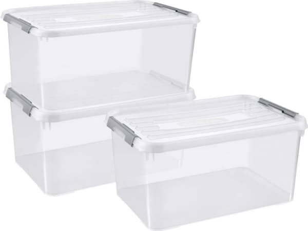 Curver 246385 Plasticbokse HANDY Lukket , Kan stables (B x H x T) 400 x 200 x 290 mm Transparent 5 stk