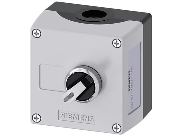 Siemens 3SU18010BE004AB1 3SU1801-0BE00-4AB1 Kabinet Til fastgørelse i jorden, Frontring metal, Med plade Spændeanordning Sort, Sølv 1 stk