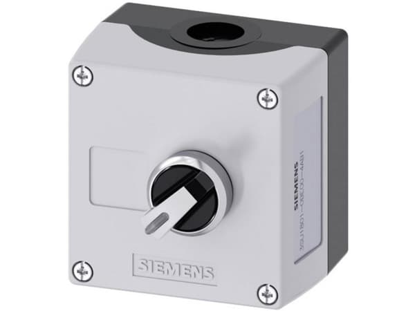 Siemens 3SU18010BE004AB1 3SU1801-0BE00-4AB1 Kabinet Til fastgørelse i jorden, Frontring metal, Med plade Spændeanordning Sort, Sølv 1 stk