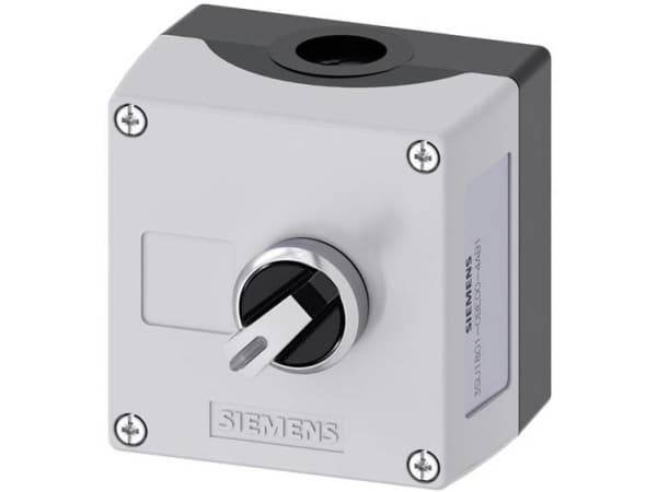 Siemens 3SU18010BE004AB1 3SU1801-0BE00-4AB1 Kabinet Til fastgørelse i jorden, Frontring metal, Med plade Spændeanordning Sort, Sølv 1 stk