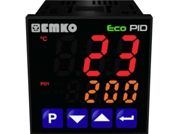 Emko ecoPID.4.6.1R.S.0 Lämpötilansäädin Pt100, J, K, R, S, T, L -199 - +999 °C Rele 5 A, SSR (L x S x K) 90 x 48 x 48 mm