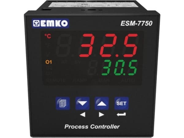 Emko ESM-7750.1.20.1.1.1/00.00/0.0.0.0.0 2-punkts, P, PI, PD, PID Universell regulator Pt100, L, J, K, R, S, T, B, E, N, C -200 till 1700 °C Relä 5 A