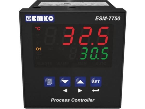 Emko ESM-7750.1.20.1.1.1/00.00/0.0.0.0.0 2-punkts, P, PI, PD, PID Universell regulator Pt100, L, J, K, R, S, T, B, E, N, C -200 till 1700 °C Relä 5 A