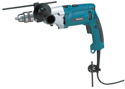 Makita HP2070 Impact drill, 1010 W, 0-1200/2900 min-1, 13 mm hand-tightened chuck, case