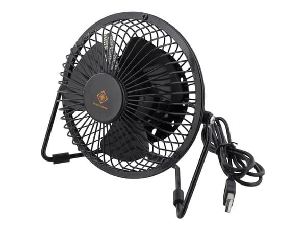 Deltaco GAM-054, Kotitaloustuuletin lavoilla, Musta, Taulukko, Painikkeet, USB, 153 mm