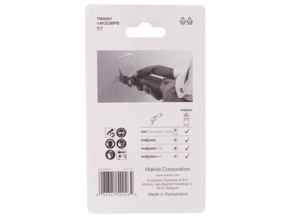 Makita B-69777 Skärskivor 53 TMA081, BIM, STARLOCK, gipsväggar, glasfiber, epoxi, aluminium, rostfritt stål