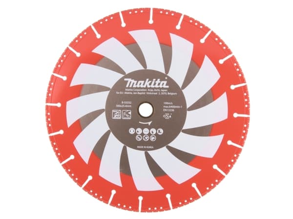 Makita B-55332, Diamant-kappeskive (kontinuerlig kant), Tørr/våt-kutting, Glass, Metall, Plast, 2,54 cm, 30 cm