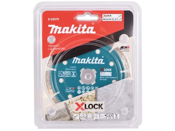 Makita E-02076, segmentoitu timanttikiekko, betoni, graniitti, marmori, 2,22 cm, 12,5 cm, 1,6 mm, 7 mm