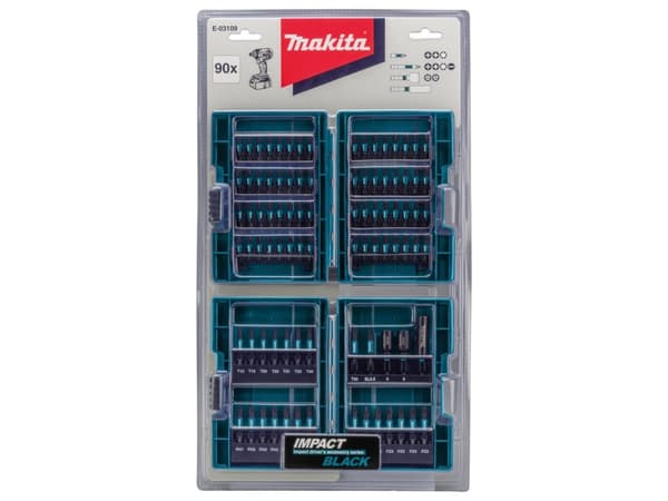 Makita Impact Black - Bitsats för slagskruvdragare - 90 delar - torx, phillips, pozidriv - längd: 50 mm, 25 mm