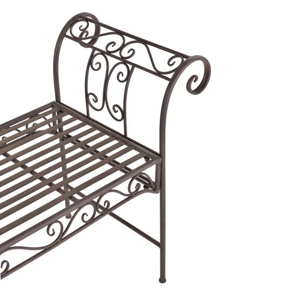 [en.casa] Trädgårdsbänk Cossila-70x147x46cm-metall-rostbrun-max.200kg