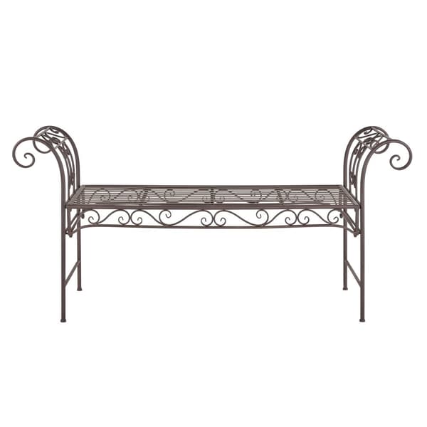 [en.casa] Trädgårdsbänk Cossila-70x147x46cm-metall-rostbrun-max.200kg