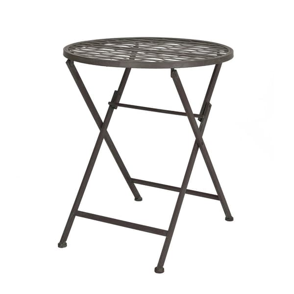 [en.casa] Bistroset Biella-caféset-bord och 2 stolar-Øbord: 60cm-metall-mörkgrön-hopfällbar
