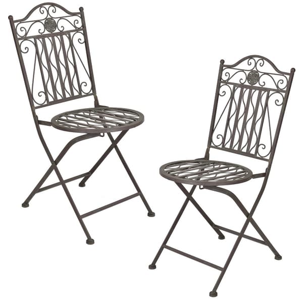 [en.casa] Bistroset Biella-caféset-bord och 2 stolar-Øbord: 60cm-metall-mörkgrön-hopfällbar