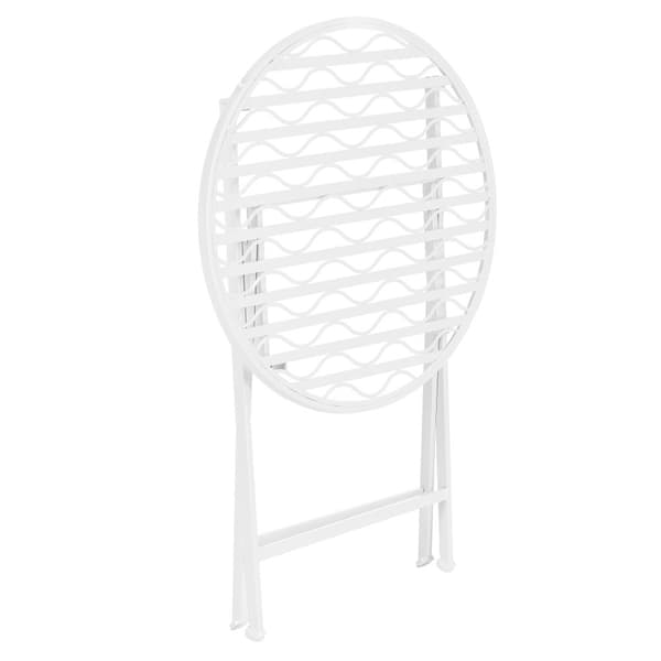 [en.casa] Bistroset Biella-caféset-bord och 2 stolar-Øbord: 60cm-metall-vit-hopfällbar