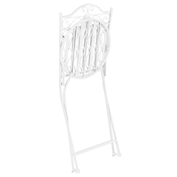 [en.casa] Bistroset Biella-caféset-bord och 2 stolar-Øbord: 60cm-metall-vit-hopfällbar