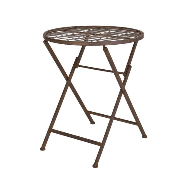[en.casa] Bistroset Biella-caféset-bord och 2 stolar-Øbord: 60cm-metall-rostbrun-hopfällbar