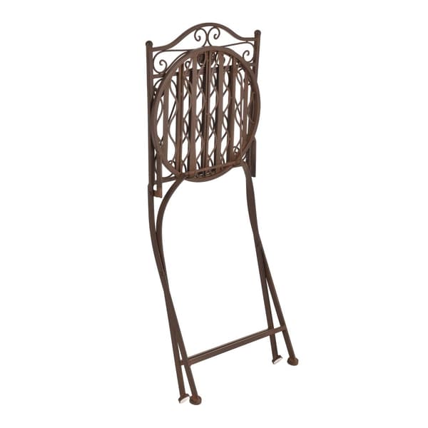 [en.casa] Bistroset Biella-caféset-bord och 2 stolar-Øbord: 60cm-metall-rostbrun-hopfällbar