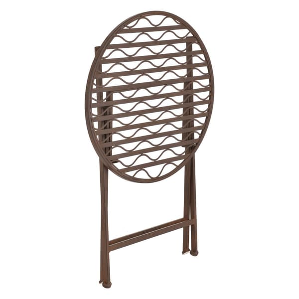 [en.casa] Bistroset Biella-caféset-bord och 2 stolar-Øbord: 60cm-metall-rostbrun-hopfällbar