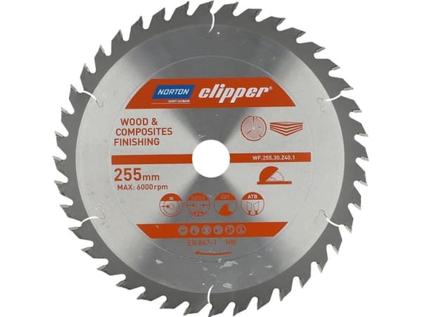 Norton Clipper NORTON Clipper sågblad 255mm x 30mm x 40z ATB TRÄ OCH KOMPONENTER (3,2 / 2,2) N70184608112
