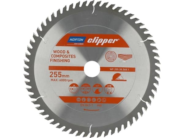 Norton Clipper NORTON Clipper sågblad 255mm x 30mm x 60z TRÄ OCH KOMPOSITER ATB (3,2 / 2,2) N70184608113