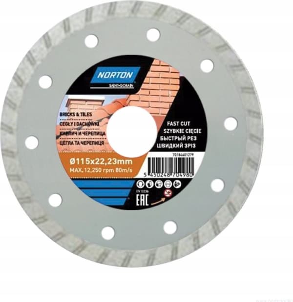 Norton Clipper TARCZA DIAMENTOWA 180x25,4mm CIĄGŁA TURBO BRICKS TILE NORTON - 70184601280
