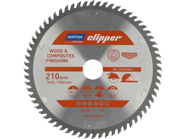 Norton Clipper NORTON Clipper sågblad 210 mm x 30 mm x 64 med SAPNAS OCH ATB-kompositer (2.8/1.8) N70184608098