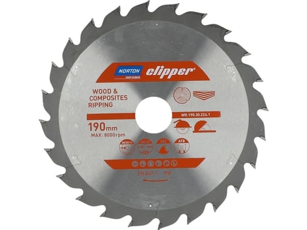Norton Clipper NORTON SIRKULSAG 190 mm x 30 mm x 24z TRE OG KOMPOSITTER ATB (2,8 / 1,8) N70184608052