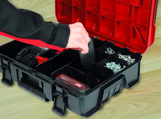 Einhell E-Case S-F, Sort, Rød, Polypropylen (PP), 447 mm, 130 mm, 330 mm, 1 stykker