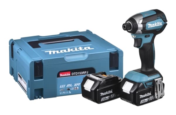 MAKITA IMPACT SKRUTREKKER 18V 170Nm 2x3,0Ah LI-ION KOFFERT MAKPAC DTD153RFJ