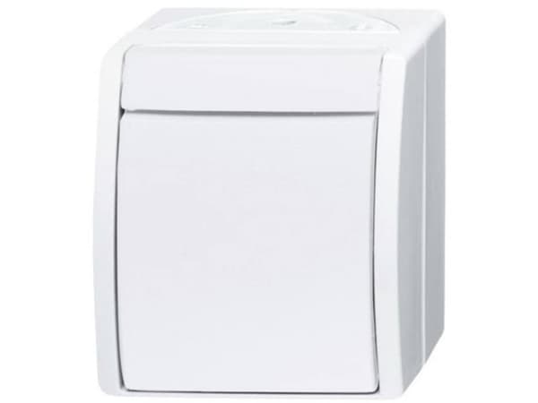 Busch-Jaeger 2CKA001085A1627, Trykkbryter, Koblet med ledninger (ikke trådløs), Termoplast, Matt, Hvit, IP44