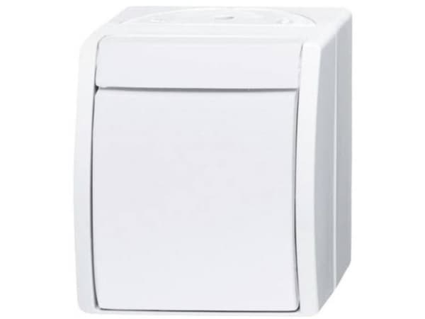 Busch-Jaeger 2CKA001085A1627, Trykkbryter, Koblet med ledninger (ikke trådløs), Termoplast, Matt, Hvit, IP44