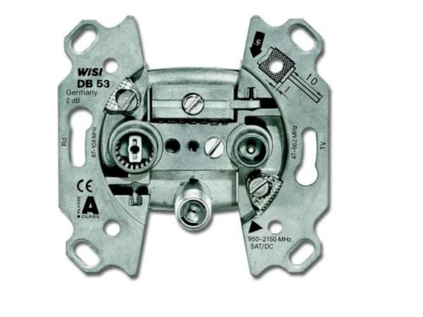 Busch-Jaeger 0230-0-0384, Satelliitti + TV + Radio, Metallinen, 70 mm, 69 mm, 22 mm