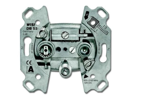 Busch-Jaeger 0230-0-0384, Satelliitti + TV + Radio, Metallinen, 70 mm, 69 mm, 22 mm