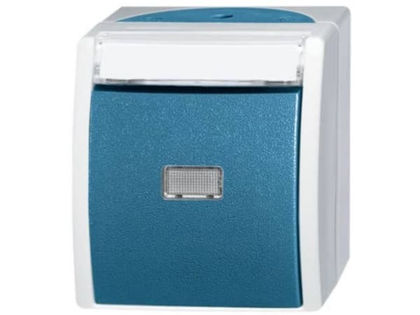 BUSCH-JAEGER trykknapp/lukkere 2621WN-53-201 ocean blue 2-pin med navneskilt 2621WN-53-201 (1484-0-0373)